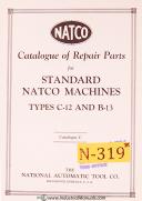 Natco-Natco 600, Plastic Injection Molding, Users Operations Maint & Parts Manual-600-EX-999-01
